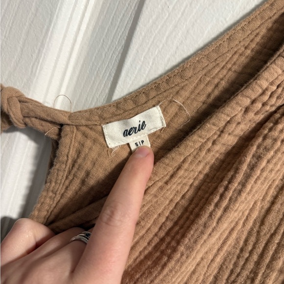 Aerie Pool to Party Mini Dress 100% Cotton Shoulder Tie Size Small - Picture 5 of 5